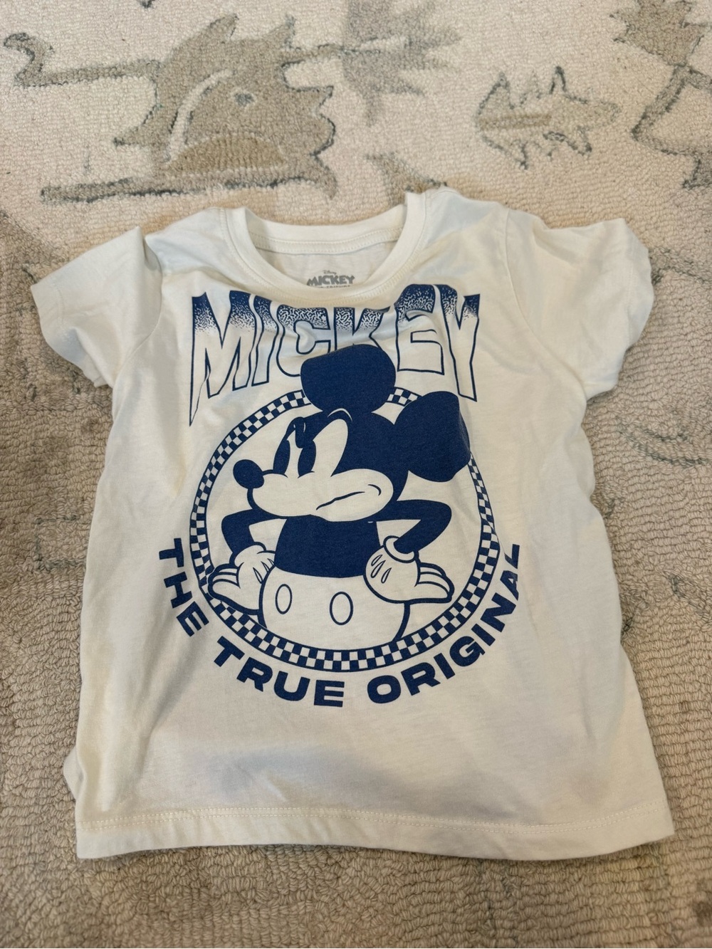 Disney White & Navy Mickey Short Sleeve Tee